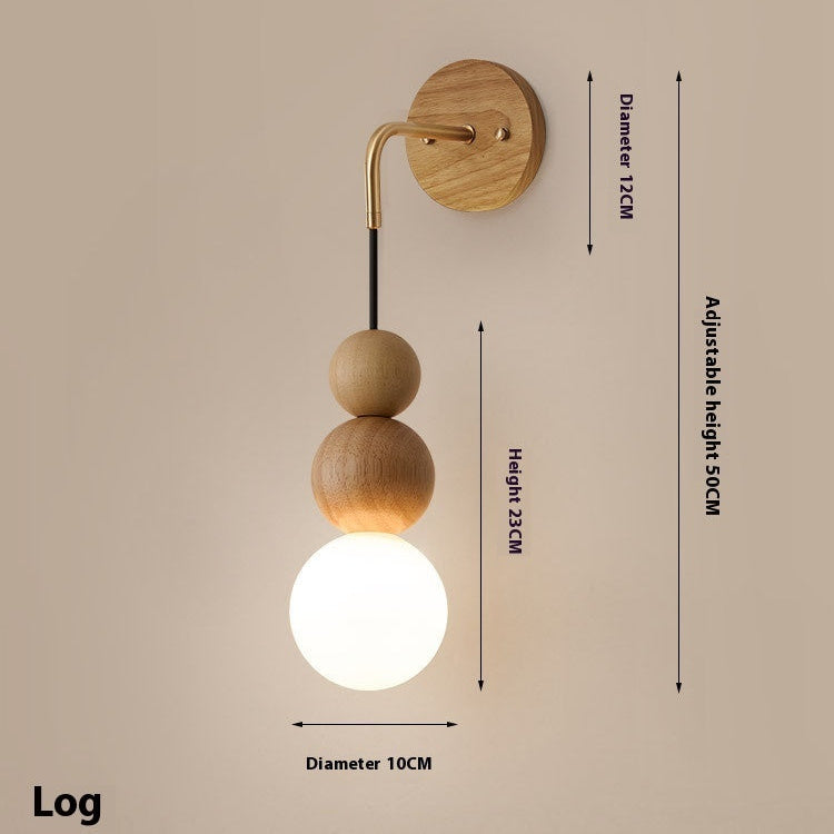 MOCHIKA Wood & Copper Lollipop Wall Lamp