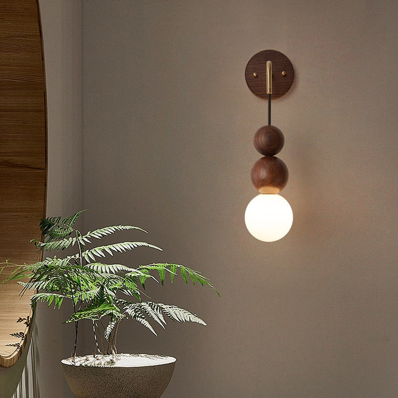 MOCHIKA Wood & Copper Lollipop Wall Lamp