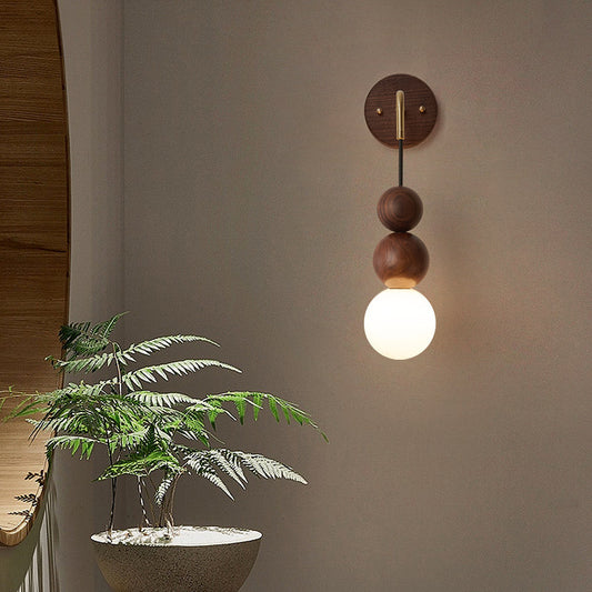 MOCHIKA Wood & Copper Lollipop Wall Lamp