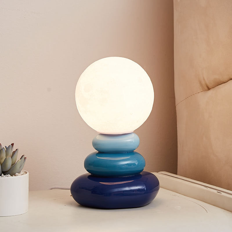 MOCHIKA Nordic Pebble-Stack Soft Glow Table Lamp