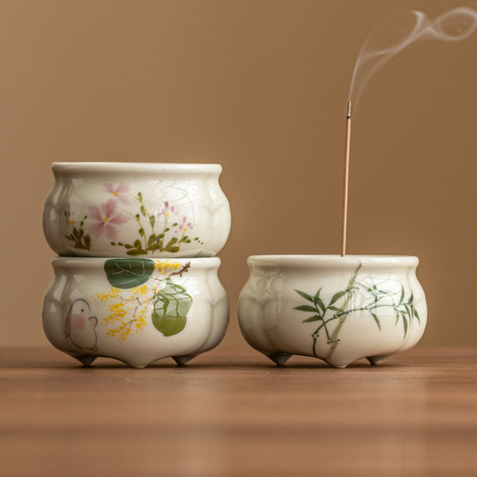 MOCHIKA Vintage Ceramic Incense Pot