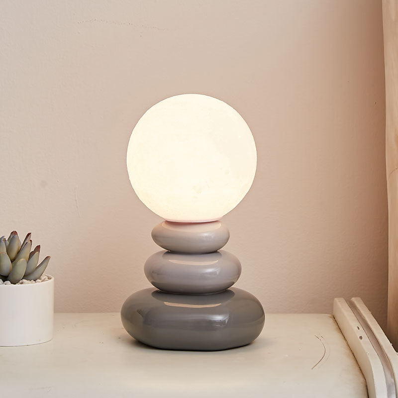 MOCHIKA Nordic Pebble-Stack Soft Glow Table Lamp